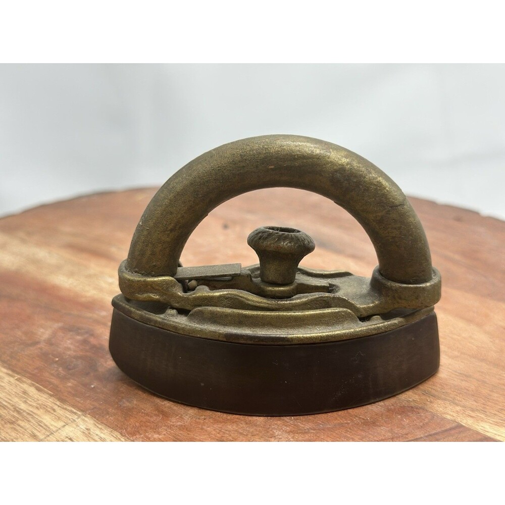 Sad Iron Removable Wooden Handle Cast Iron Collectible Small